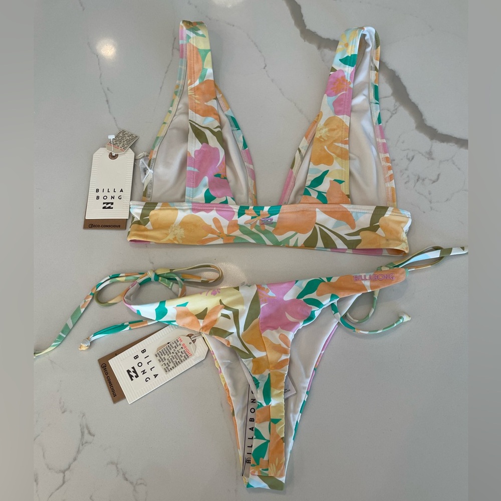 BILLABONG Sweet Aloha Bikini set NWT women’s swimsuit set size medium 🔥🌺 - Picture 4 of 12